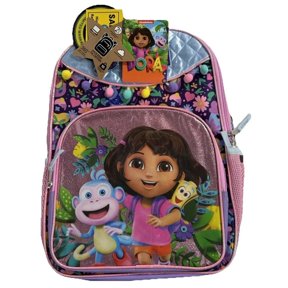 Dora Backpack Kids NWT‎ Boots Map Purple Explorer Nickelodeon 16